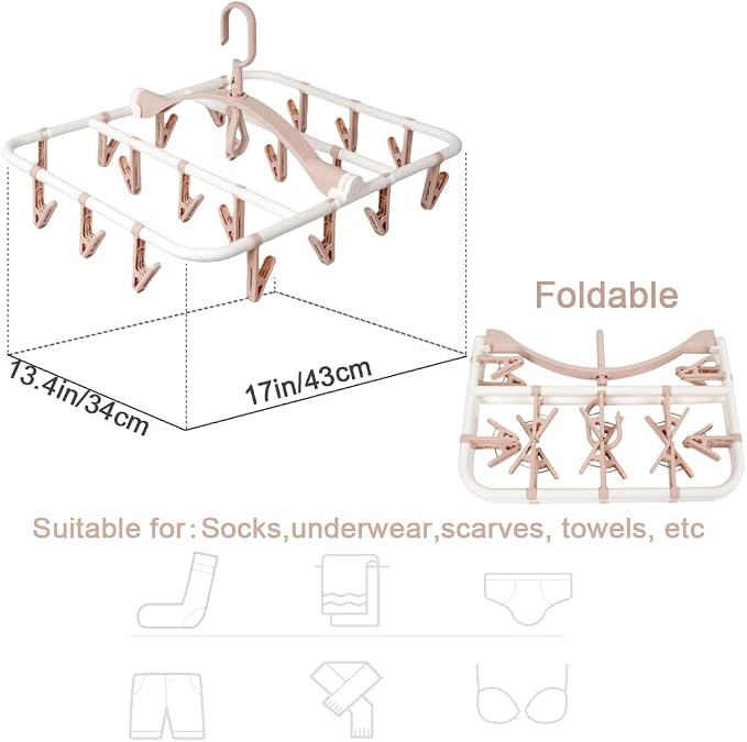 Clothes Drying Racks Foldable Clip Hangers Drip Hanger Plastic - Image 2