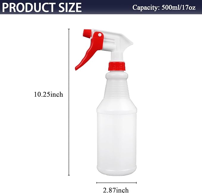2 Pack 17oz/500ml Plastic Heavy Duty Spray Bottles - Image 2