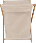 Bamboo Wood X-frame Laundry Hamper by Unknown