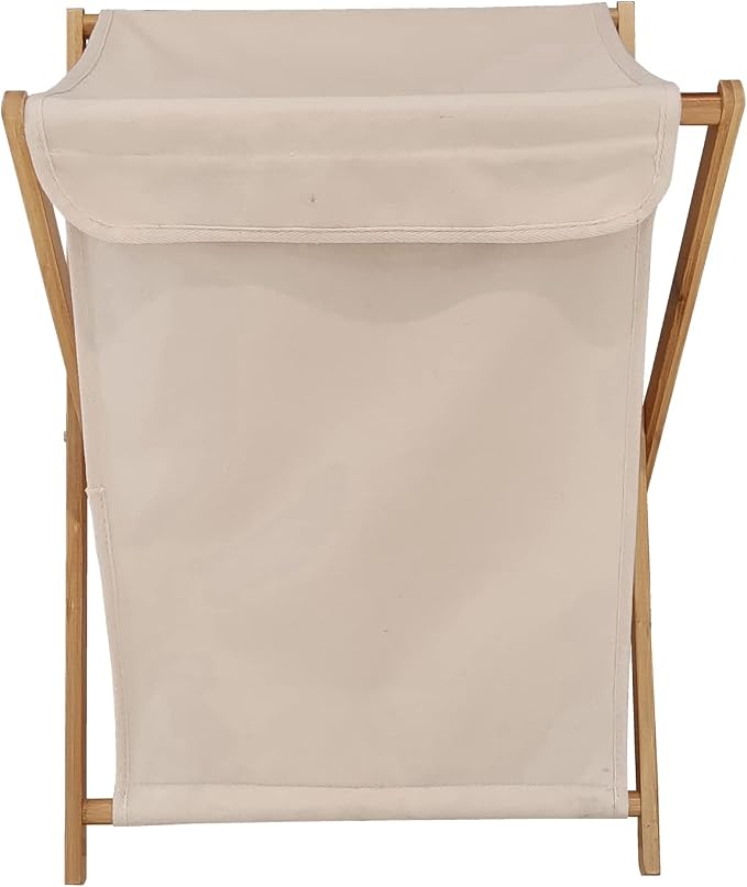 Bamboo Wood X-frame Laundry Hamper - Image 8