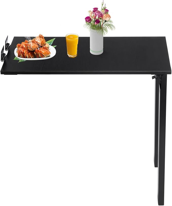 Wall Mounted Folding Dining Table, 30in L Wood Drop-Leaf Desk by DEIGEHJRE