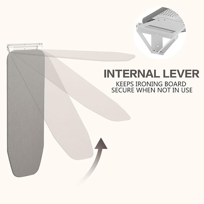 Wall-Mounted Ironing Board, Foldable Laundry Iron Board, Space Saving Ironing - Image 3