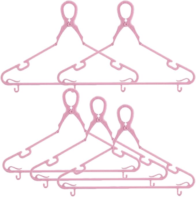 Windproof Plastic Clothes Hangers Set of 5 by Unknown