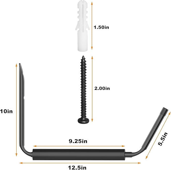 WALMANN Lightweight Kayak Storage Rack, Wall Mount Kayak Hooks - Image 3