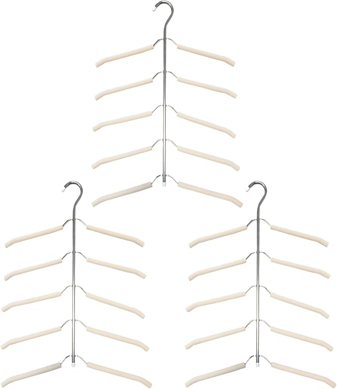 3-Pack 5-in-1 Space Saving Blouse Hangers by SMYAXUNW