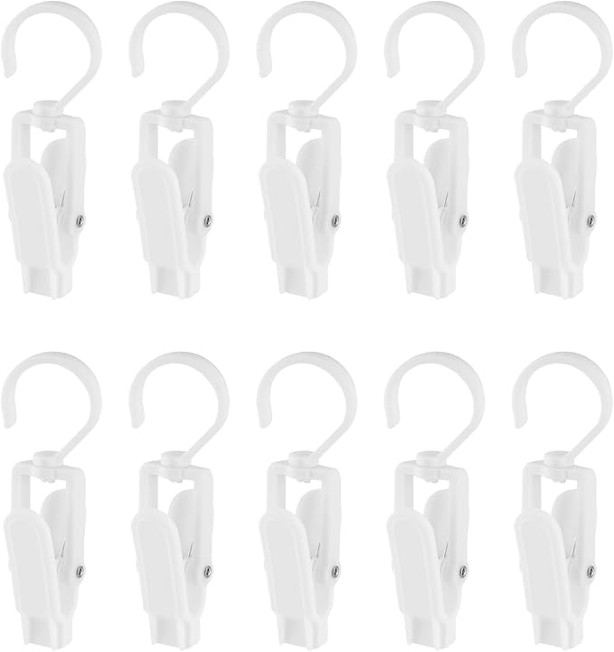 10 PCS Laundry Hooks Clip, Plastic Clothes Pins, Super Strong Hanger Clips by Jiozermi