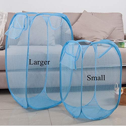 Portable Extra Large Rectangle Pop-Up Clothes Basket Tall Laundry Mesh Hamper - Image 3
