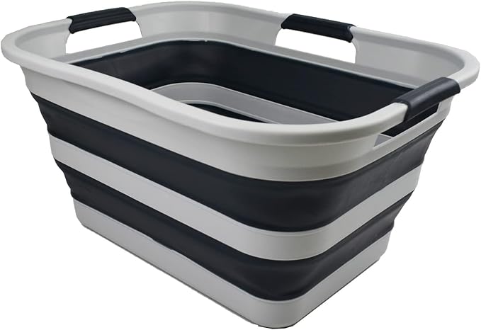 SAMMART 30L Collapsible Plastic Laundry Washing Tub- Foldable Laundry by SAMMART