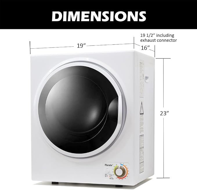 Panda Portable Clothes Dryer – 1.5 cu.ft Compact Electric Dryer, Stainless - Image 6