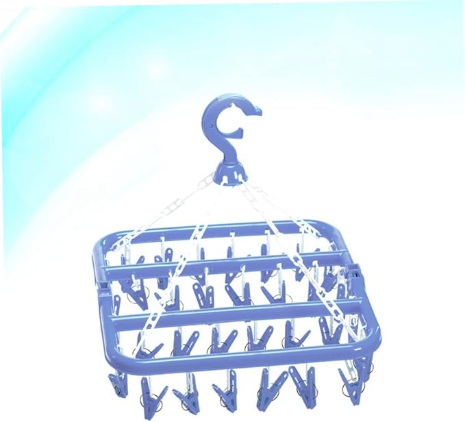 Strong Steel Spring 360-degree Rotating Hook Foldable Sock Drying Rack Random - Image 5
