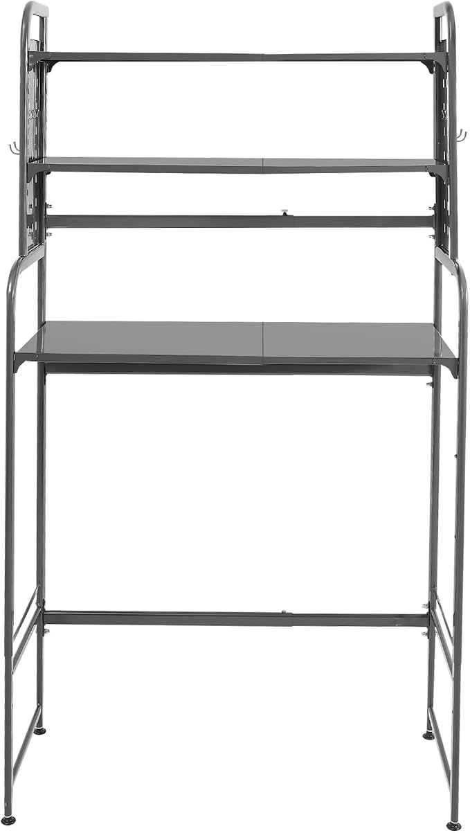 3-Tier Expandable Over Toilet Washing Machine Dryer Storage Utility Rack - Image 5
