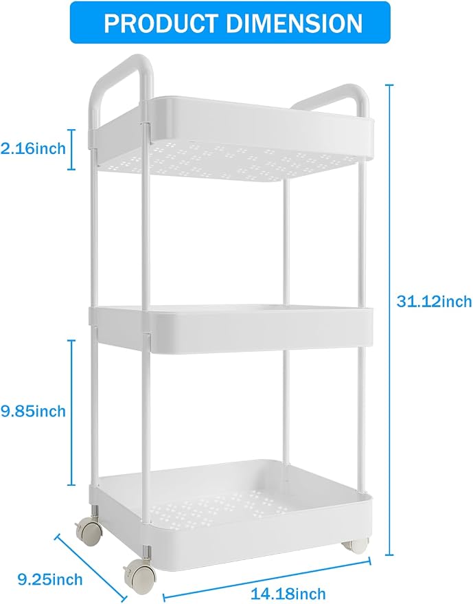Diaper Caddy Organizer, 3-Tier Movable Diaper Cart - Image 7