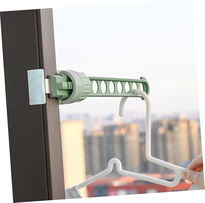 2pcs Shrinkage Clothing Rack Window Laundry Hanger Drying Rack Space Saving - Image 7