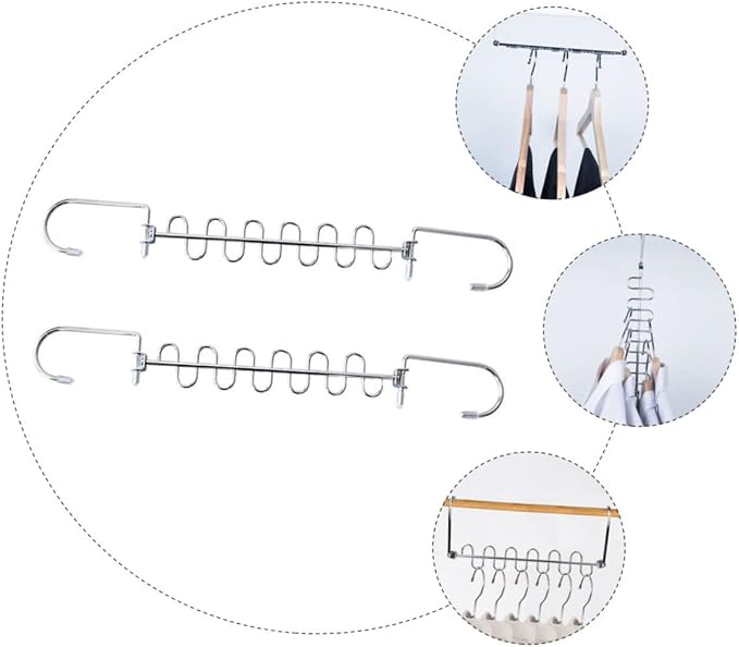 GLEAVI 2sets Multi Hole Clothes Drying Rack Convenient Clothing Storage Shelves - Image 6