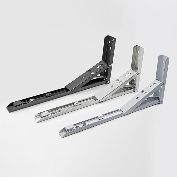 2 Pack Heavy Duty Floating Shelf Brackets Iron Metal Wall Mounted Folding - Image 9