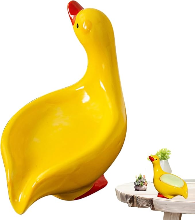 Adorable Laundry Sponge Storage Case -Duck-Shaped Ceramic Soap Dis, Cute - Image 9