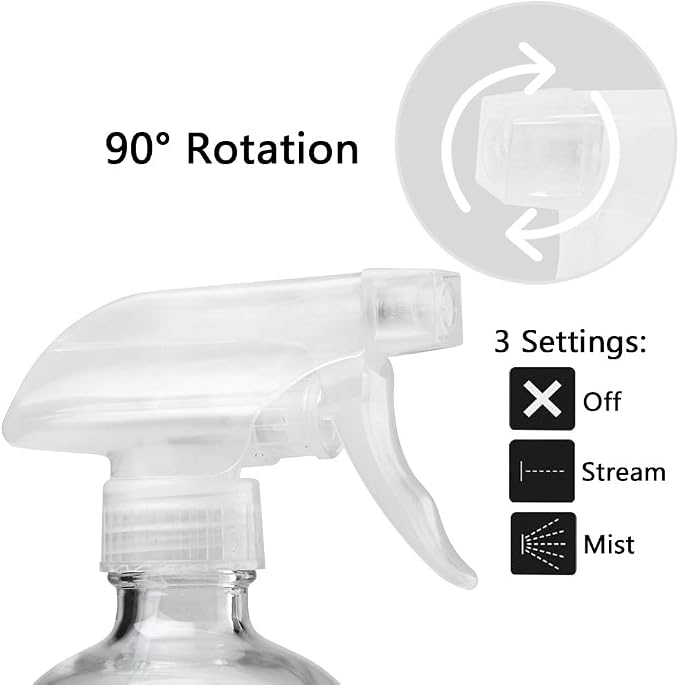 Cosywell Glass Spray Bottles Empty 16oz Boston Round Bottle Refillable Container - Image 3