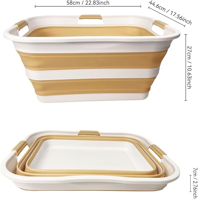 SAMMART 42 Collapsible Plastic Laundry Basket, Foldable Pop Up Storage - Image 9