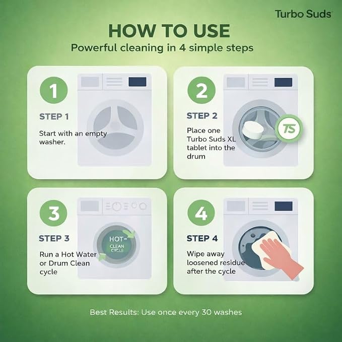 Washing Machine Cleaner Tablets XL – Heavy Duty Descaler and Deodorizer Tablets - Image 5