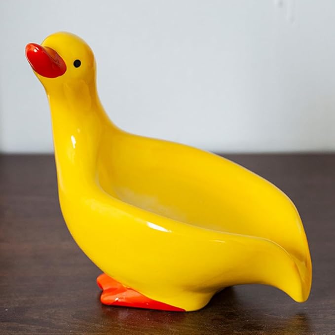 Adorable Laundry Sponge Storage Case -Duck-Shaped Ceramic Soap Dis, Cute - Image 6