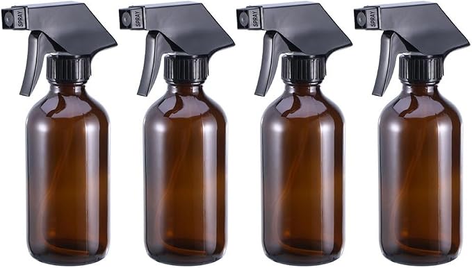 4pcs 250ml Brown Glass Spray Bottles by DIYEAH