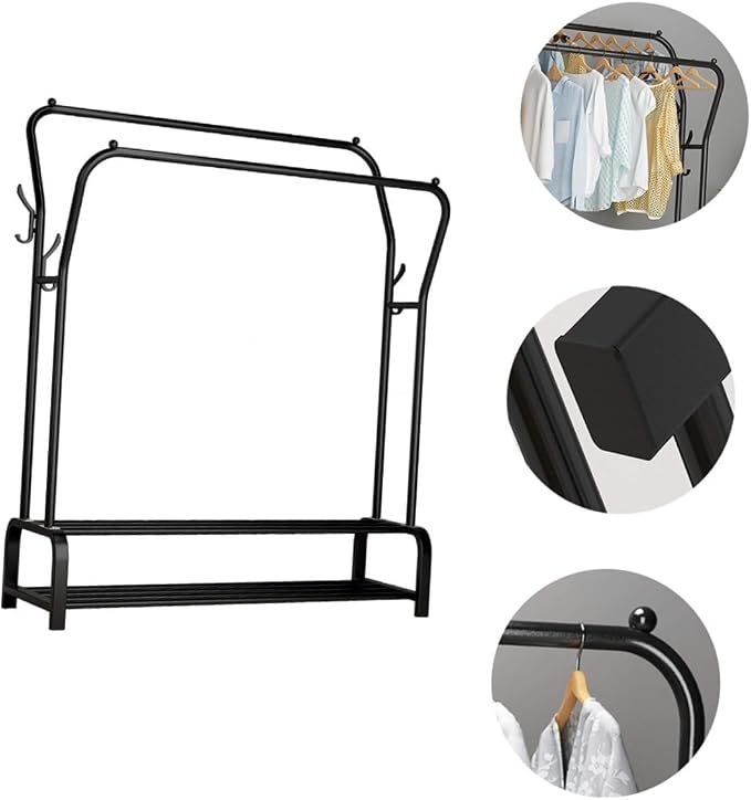 Double Pole Clothes Rack Heavy Duty Metal Garment Stand - Image 7