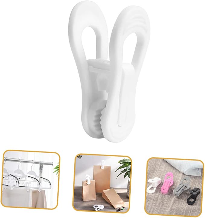 IMIKEYA 20pcs Clothes Hanger Clips Plastic Clips Multi-use Laundry Organizer - Image 8