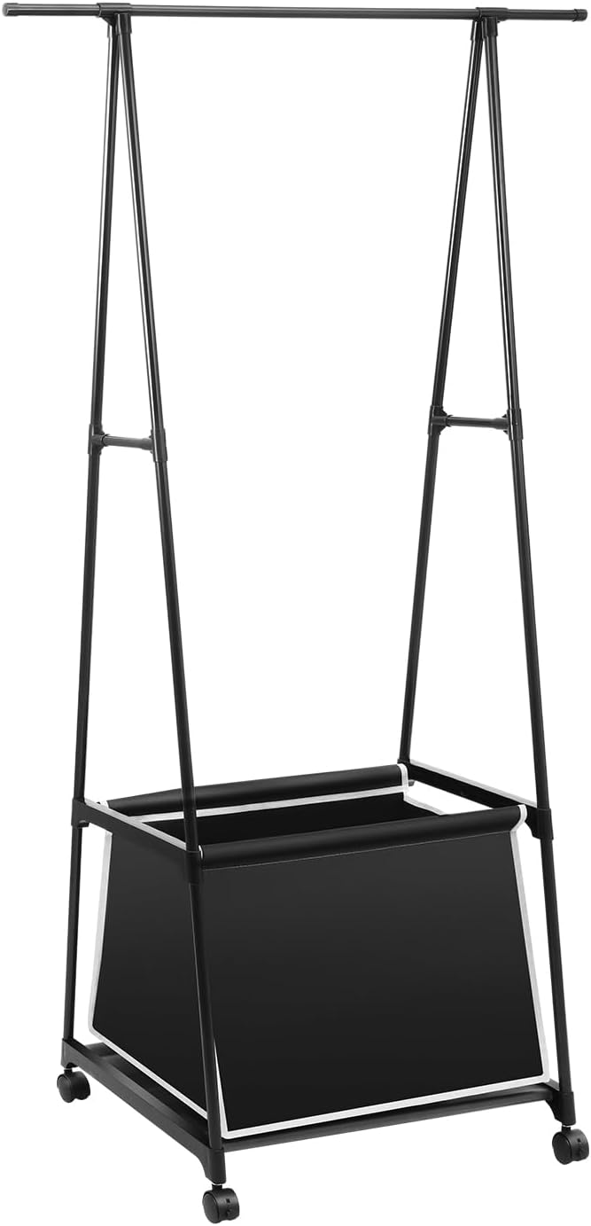 Laundry Cart with Clothes Rack Laundry Basket with Hanging Rack Clothing Rack by Oiveinya