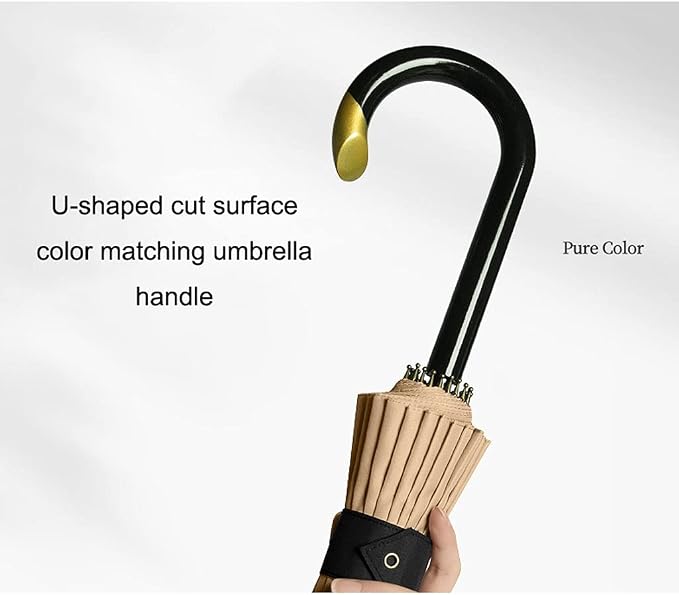 Golf Umbrella with J Handle Windproof Classic Stick Wedding Cane Umbrella - Image 4