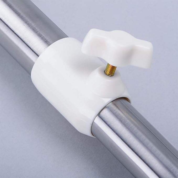 BAOYOUNI Adjustable Shower Window Curtain Tension Rod Oval Head Decorative - Image 7