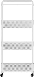 Slim Rolling Storage Cart for Small Space, 4 Tier White Utility Cart Shelves by Halyuhn