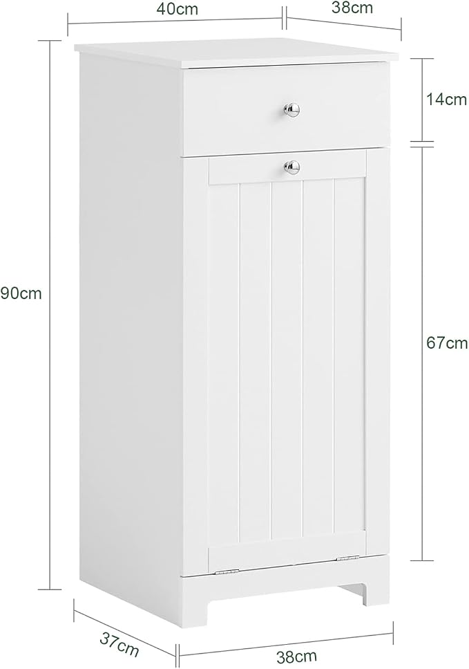 SoBuy Slim Tilt-Out Laundry Hamper Cabinet, Smal Pull-Out Bathroom Storage Unit - Image 3