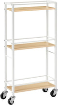 Slim Rolling Cart, Mobile Kitchen Cart on Wheels, Narrow Storage Cart by MAHANCRIS