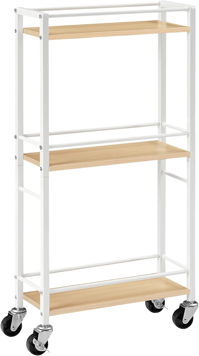 Slim Rolling Cart, Mobile Kitchen Cart on Wheels, Narrow Storage Cart by MAHANCRIS