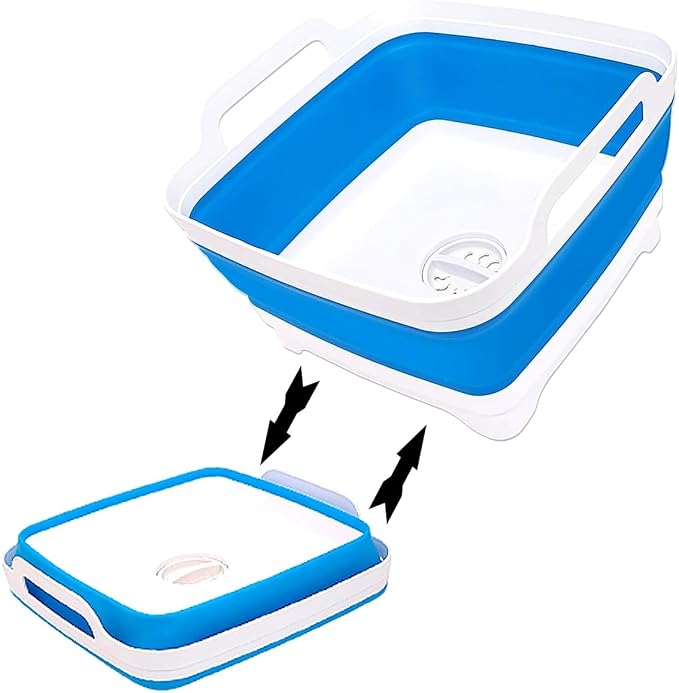 n Collapsible Dish Pans for Washing Dishes 9L Portable Wash Dish Basin Foldable - Image 2