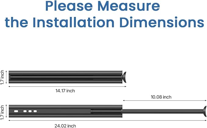 Valet Rod 14-Inch, Pull-Out Closet Clothes Closet Hanging RodMetal Telescoping - Image 2