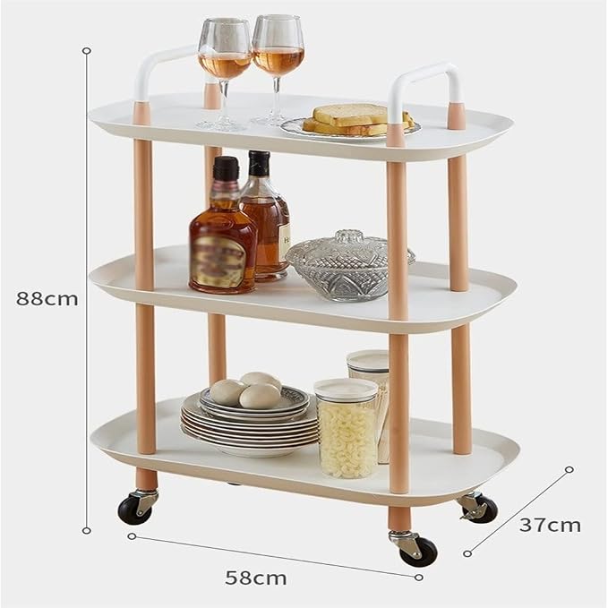 3 Layers Nordic Style Mobile Trolley Simple Kitchen Living Room Storage - Image 4