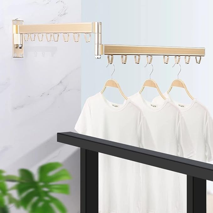Folding Wall Mounted Clothes Hanger Outdoor Balcony Multi-Function Drying Rack - Image 2