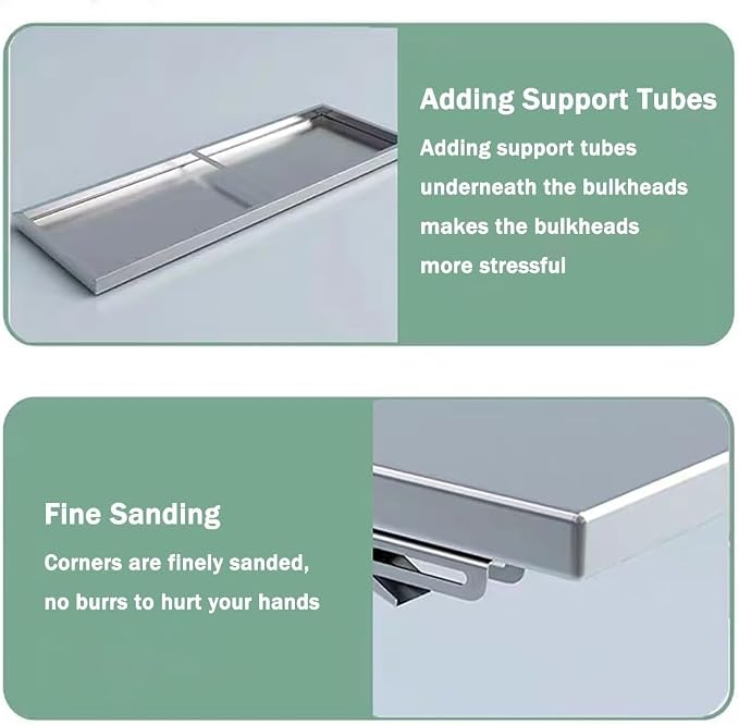 Folding Concession Shelf Stainless Steel Wall Table 24" 36" 40" Floating - Image 5