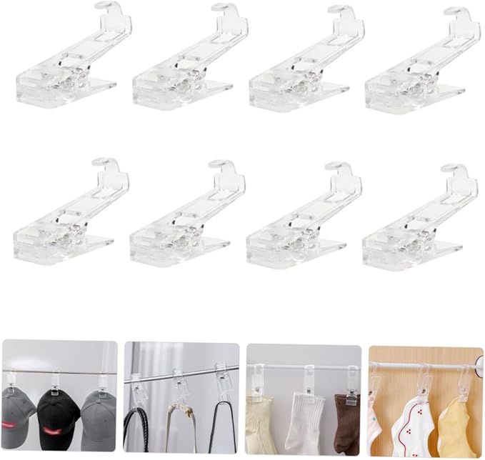 NUOBESTY 32pcs Transparent Laundry Clips Multi-Functional Clothes Hangers Grip - Image 6