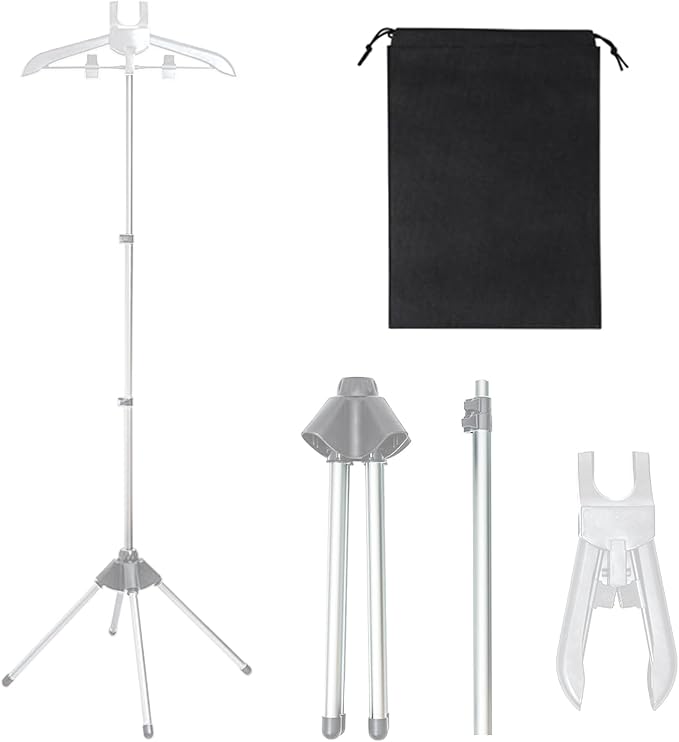 Adjustable Garment Steamer Stand, Foldable Clothes Hanger Holder, Ironing - Image 8