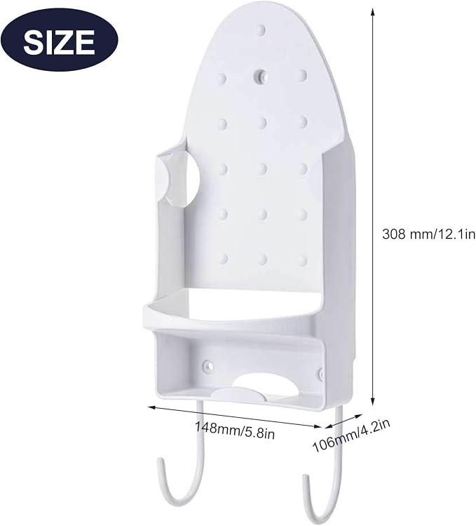 Wall Mount Ironing Board Hanger Iron Holder Space-Saving Household Bathroom - Image 3
