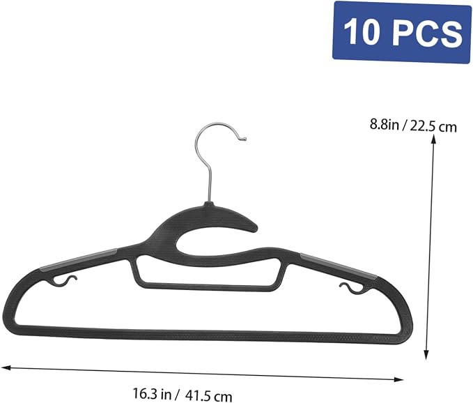 10pcs Non- Plastic Hangers for Adults Heavy Duty Clothes Hangers Space Saving - Image 2