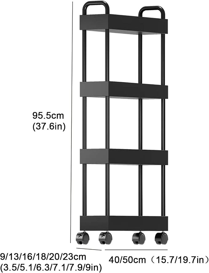 XPLKQXE Mobile Shelving Unit Organizer Trolley, Slim Rolling Storage Cart - Image 3