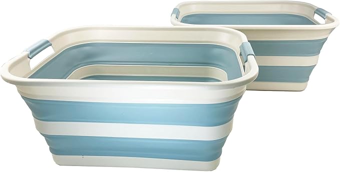 SAMMART 42L Collapsible Plastic Laundry Basket by SAMMART
