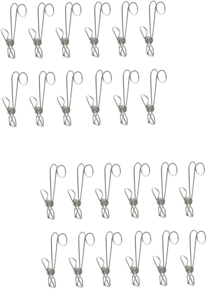 Cabilock 24pcs Space Saving Pants Hangers Clothes Clips Hooks Wire Clip by cabilock
