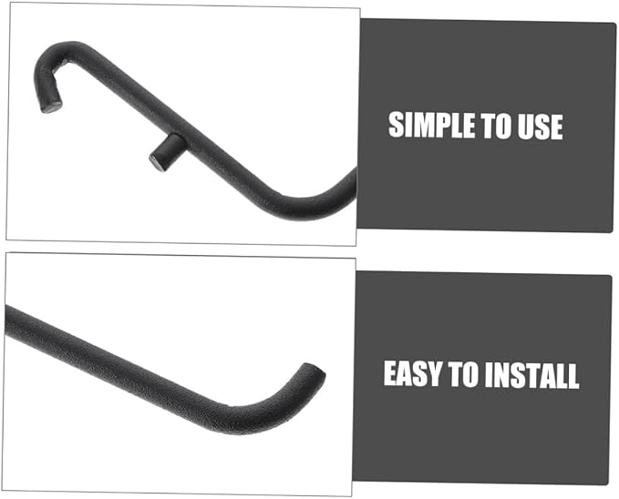 4pcs Black Metal Pegboard Hooks - Image 7