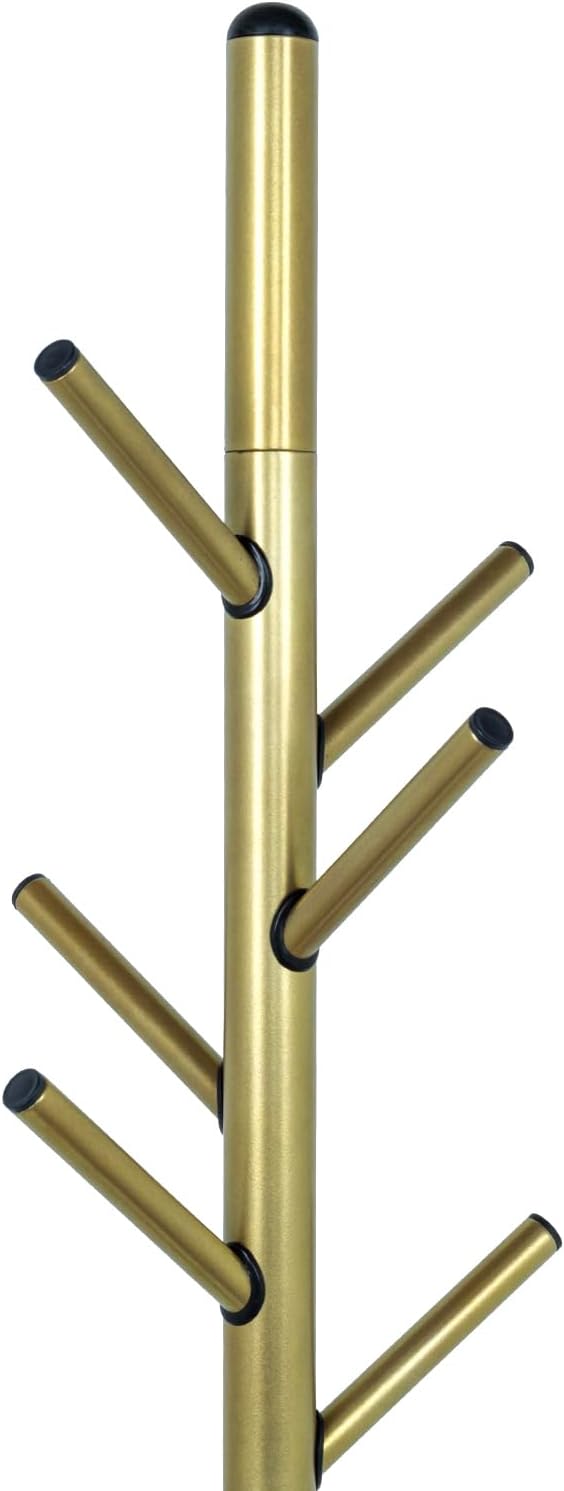 MyGift Freestanding Coat Rack, Modern Brass Tone Metal Hat Organizer Tree and - Image 7