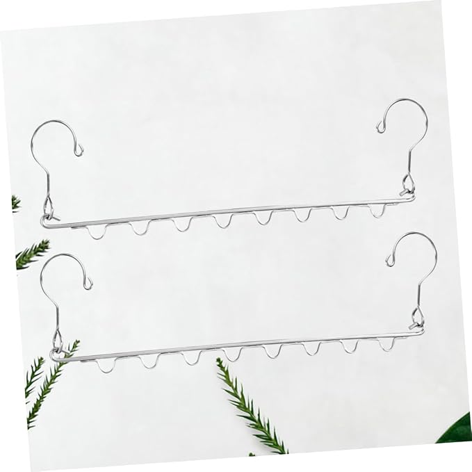 2Pcs Stainless Steel Clothes Hangers Multi Port Storage Rack - Image 7