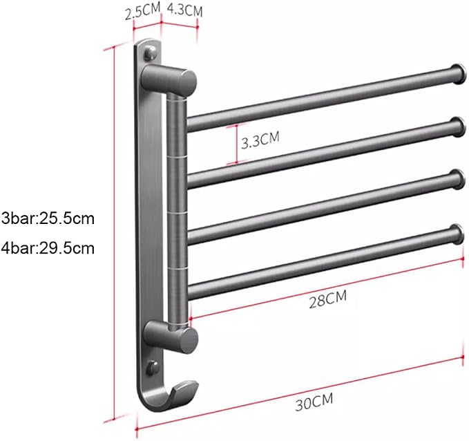 ZHOUXIAO Brass Swing Out Towel Bar Black Finish/Towel Racks - Image 2